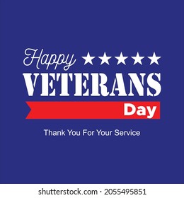 happy veterans day background text vector design