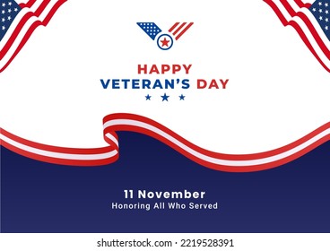 Happy Veterans Day Background Vector Illustration. 11 November, Honoring All Who Served. 