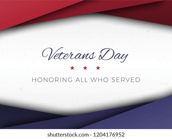 happy veterans day banner design template with paper cut layers. vector illustration for greeting cards, posters, invitations, brochures