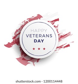happy veterans day banner layout design with realistic 3d shadows. easy to edit and customize vector illustration