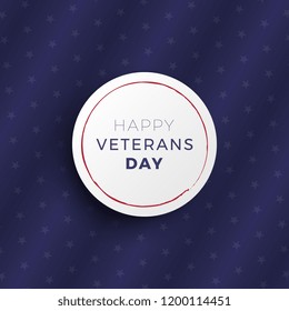 happy veterans day banner layout design with realistic 3d shadows. easy to edit and customize vector illustration