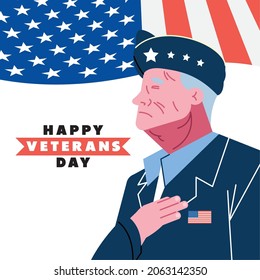 happy veterans day celebration postcard