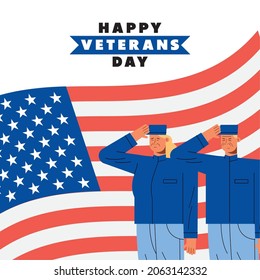 happy veterans day celebration poster