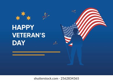 Happy Veterans Day concept. Colored flat vector illustration isolated.