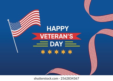 Happy Veterans Day concept. Colored flat vector illustration isolated.