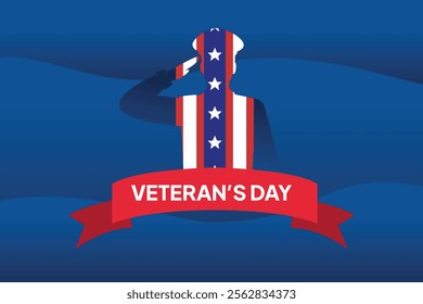 Happy Veterans Day concept. Colored flat vector illustration isolated.