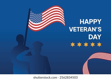 Happy Veterans Day concept. Colored flat vector illustration isolated.