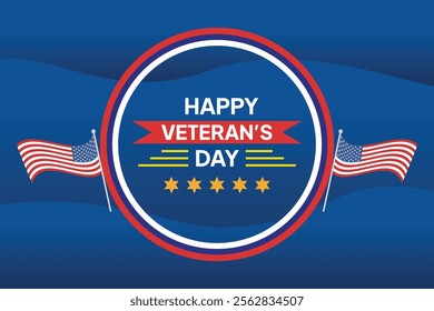 Happy Veterans Day concept. Colored flat vector illustration isolated.