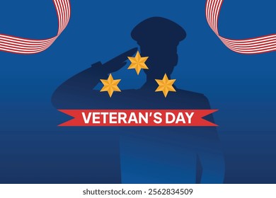 Happy Veterans Day concept. Colored flat vector illustration isolated.