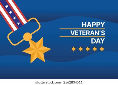 Happy Veterans Day concept. Colored flat vector illustration isolated.