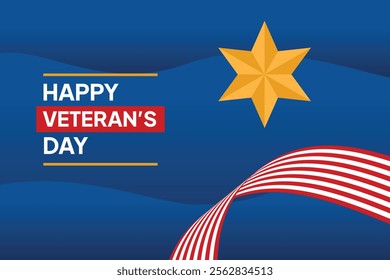 Happy Veterans Day concept. Colored flat vector illustration isolated.