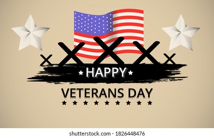 Happy veterans day concept Design