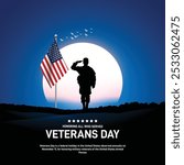 happy veterans day. veterans day creative banner, poster, postcard, social media post, background, template design etc. 