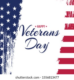Happy Veterans Day Cute Patriotic Template Stock Vector (Royalty Free ...