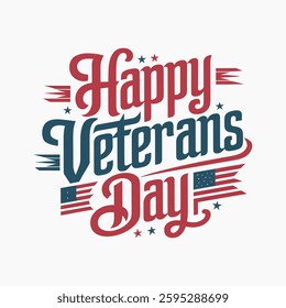 Happy Veterans Day editable greeting card, poster, banner, template.
