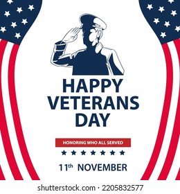 Happy veterans day event. 11 November, American Background.