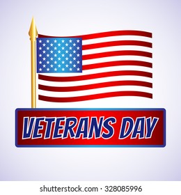 Happy veterans day flag vector illustration design over a white background 3d