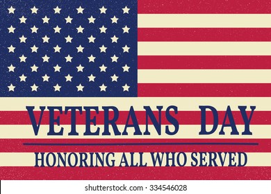 Happy Veterans day greeting card. Vector illustration.