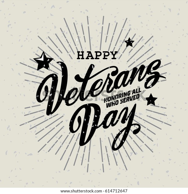 Happy Veterans Day Hand Drawing Sign Stock Vector (Royalty Free) 614712647