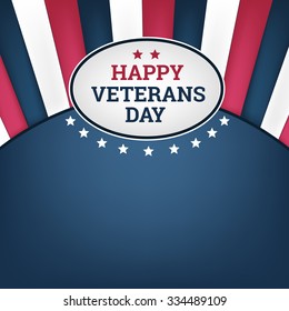 Happy veterans day horizon background. Vector illustration