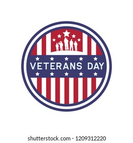 happy veteran's day logo for american veteran. vector illustration