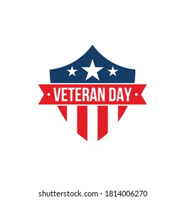 Happy Veteran's Day Logo For American Veteran. Vector Illustration