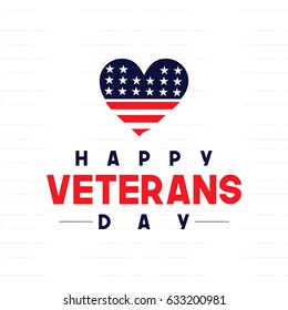 Happy Veterans Day Logo Vector Template