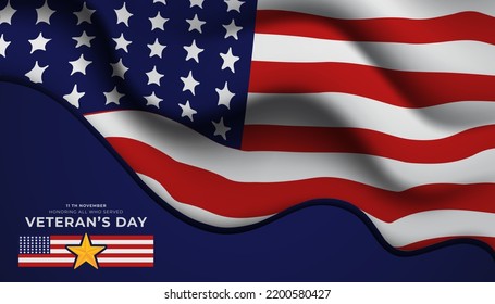 Happy veterans day with national flag background,celebration of veterans day,happy holiday