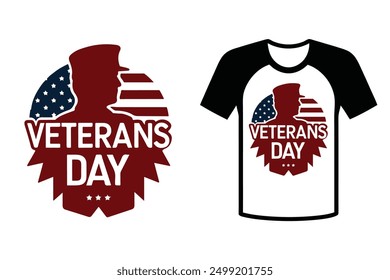 Happy Veterans Day. Nice patriotic typography t-shirt design vector illustration