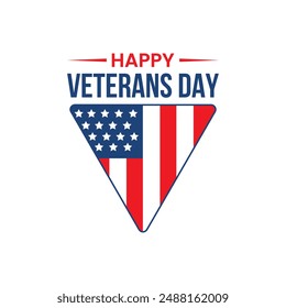 Happy Veterans Day patriotic badge emblem