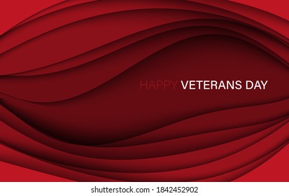 happy veterans day poster or banner with usa flag color background. Creative illustration