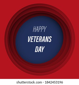 happy veterans day poster or banner with usa flag color background. Creative illustration
