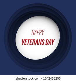 happy veterans day poster or banner with usa flag color background. Creative illustration