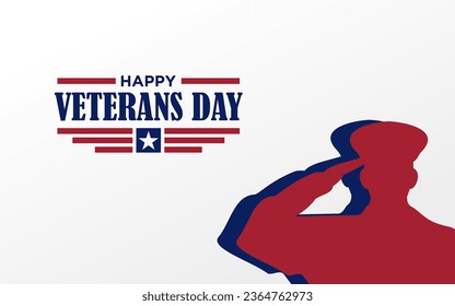 Happy Veterans Day poster. Vector