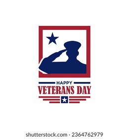Happy Veterans Day poster. Vector
