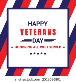 Happy Veterans Day sale banner. Holiday typographic poster with usa waving flag. Thank you, Veterans. Vector illustration
