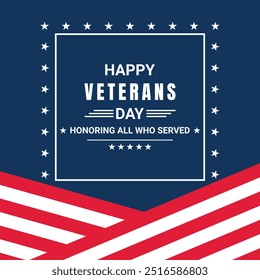 Happy Veterans Day sale banner. Holiday typographic poster with usa waving flag. Thank you, Veterans. Vector illustration
