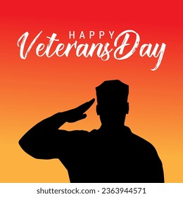 Happy Veterans day social media post template vector illustration.