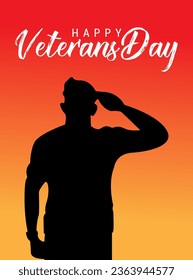 Happy Veterans day social media post template vector illustration.
