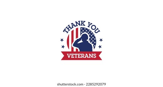 Happy veterans day soldier salute vector image. Thank you, veterans.