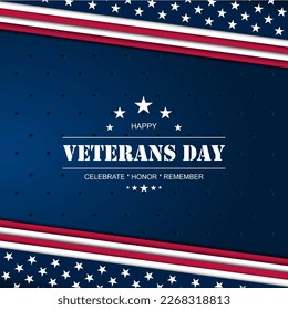 Happy Veterans Day square background design