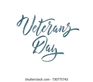 Happy Veterans day text. Veterans day modern brush calligraphy.  Vector illustration