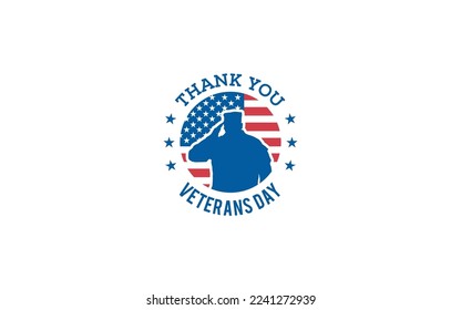 Happy veterans day thanks you soldier salute vector image.Thank you veterans