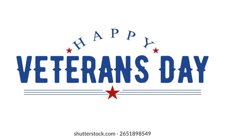 Feliz dia de veterano tipografia lettering ilustração vetorial.