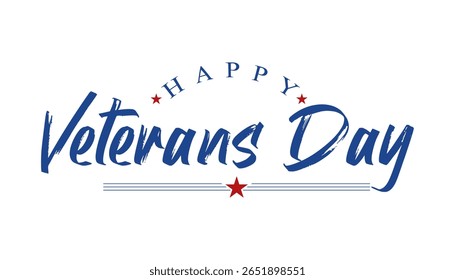 Feliz dia de veterano tipografia lettering ilustração vetorial.