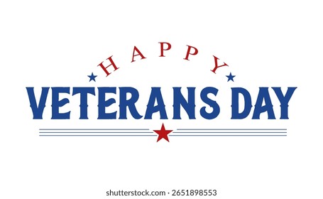 Feliz dia de veterano tipografia lettering ilustração vetorial.