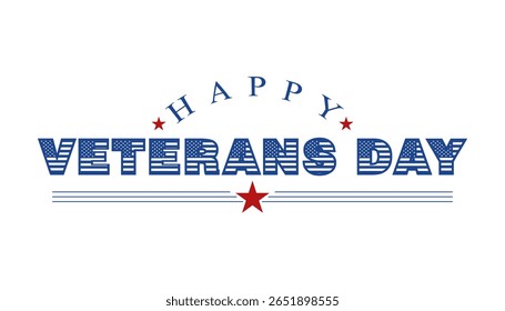 Feliz dia de veterano tipografia lettering ilustração vetorial.