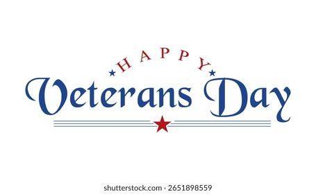 Feliz dia de veterano tipografia lettering ilustração vetorial.
