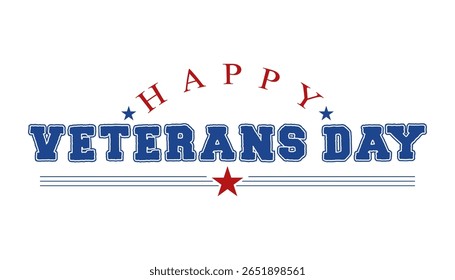 Feliz dia de veterano tipografia lettering ilustração vetorial.