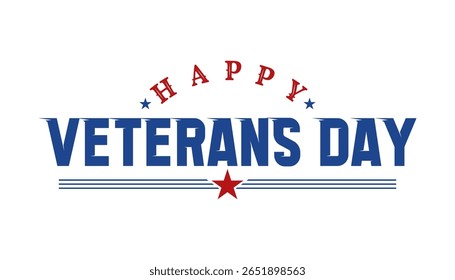 Feliz dia de veterano tipografia lettering ilustração vetorial.